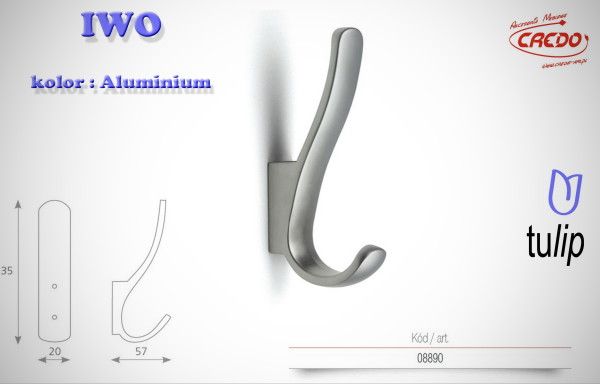 Wieszak meblowy IWO aluminium