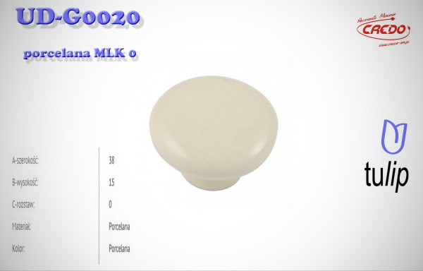 Gałka Meblowa porcelana UD-G0020 MLK0
