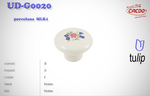 Gałka Meblowa porcelana UD-G0020 MLK1