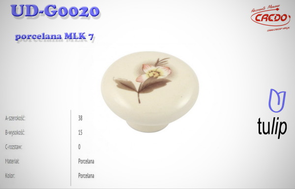 Gałka Meblowa porcelana UD-G0020 MLK7