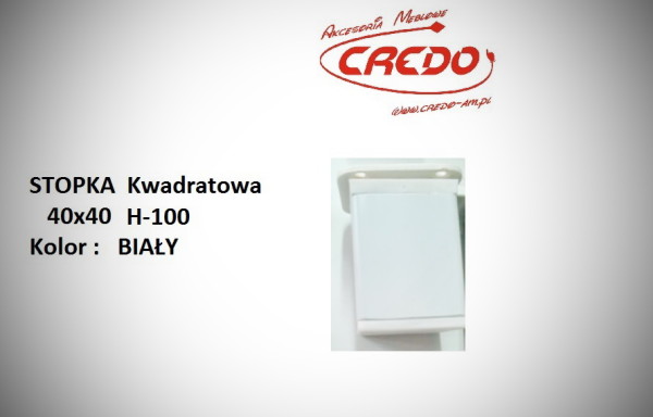 Stopka meblowa „Kwadratowa” 40×40 H-100 Biała