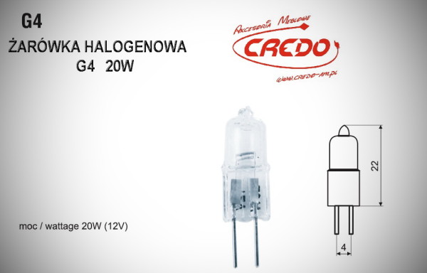 Żarówka  halogenowa  G4-20W
