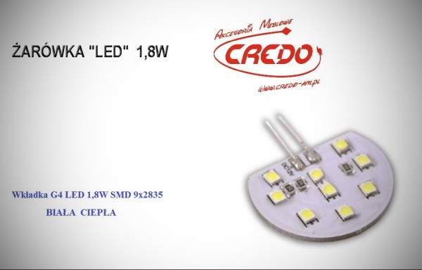 Żarówka  LED  G4-1,8W Biała ciepła