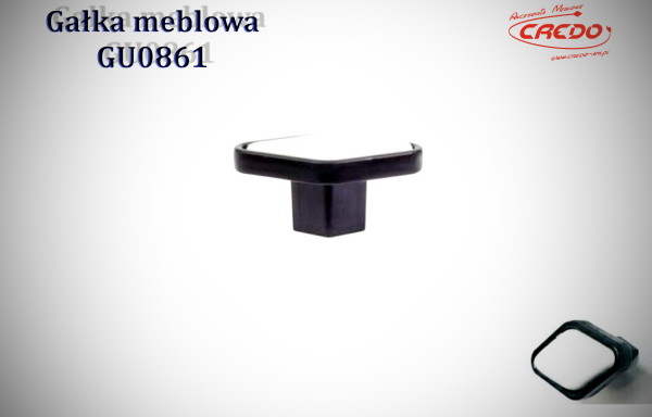 Gałka meblowa GU861 – CARO czarna + biała porcelana
